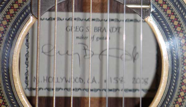 2008 Greg Brandt 7-String Classical Harp Guitarw/Cutaway, BBand Pickup, TKL Case