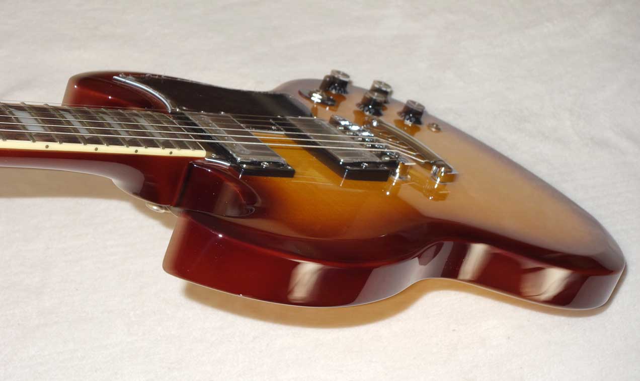NEW GLADIATOR GG-174 BNS Gibson SG / Epiphone G400 Copy Solid-Body, Flamed Maple Guitar Gibson Lawsuit 