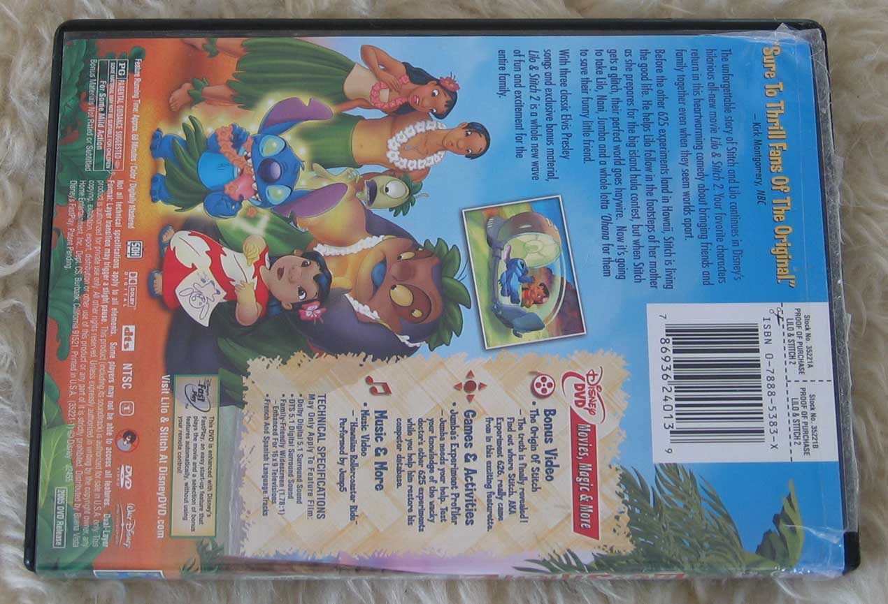Lilo & Stitch, DVD Database